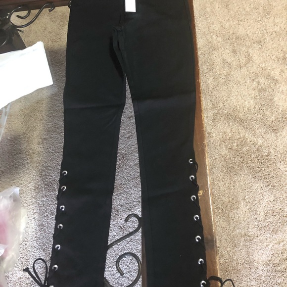 Ponte skinny lace up pants - Picture 6 of 8